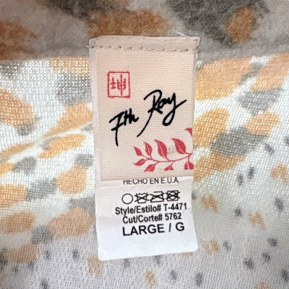 7th Roy Abstract Leopard Dot Print Buttoned Top S… - image 6